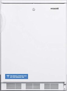 summit appliance ff7lw commercially listed freestanding all-refrigerator for general purpose use with front lock, automatic defrost, stainless steel wrapped door, towel bar handle and white exterior