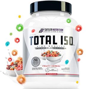 total iso whey isolate protein powder: best tasting whey protein shake featuring 100% whey protein isolate, perfect post workout protein powder mix and meal replacement drink, fruity cereal, 5 pound