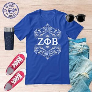 Bad Bananas Zeta Phi Beta Sorority Paraphernalia - The Finer Woman - Crew Neck Shirt - True-Royal X-Large