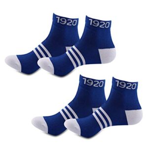 jxgzso 2 pairs sorority socks ankle socks blue 1920 socks sorority sister gift (1920 ankle socks)