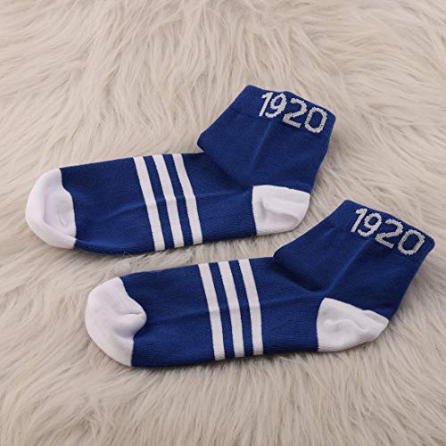 JXGZSO 2 Pairs Sorority Socks Ankle Socks Blue 1920 Socks Sorority Sister Gift (1920 Ankle socks)