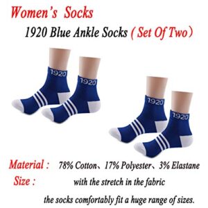 JXGZSO 2 Pairs Sorority Socks Ankle Socks Blue 1920 Socks Sorority Sister Gift (1920 Ankle socks)