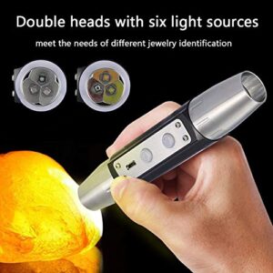 Jade Appraisal Light Detector Lamp, Super Bright DX6 USB Rechargeable 6 Lights Expert Jade Appraisal Flashlight for Jewelry Appraisal