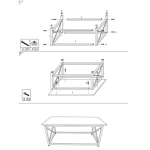 AZL1 Life Concept Modern Coffee Table for Living Room Center Table with Metal Frame, Glossy White