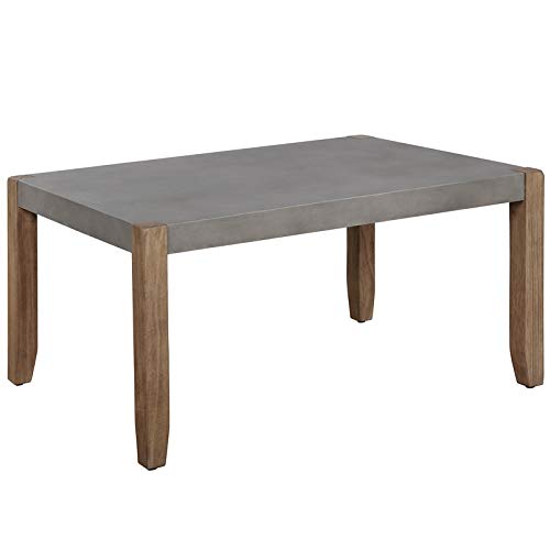 Alaterre Furniture Newport 36" L Faux Concrete and Wood Coffee Table