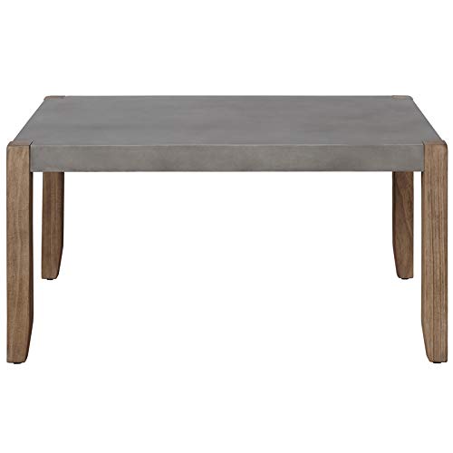 Alaterre Furniture Newport 36" L Faux Concrete and Wood Coffee Table