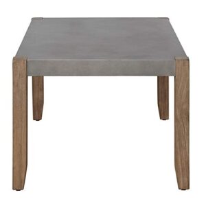Alaterre Furniture Newport 36" L Faux Concrete and Wood Coffee Table