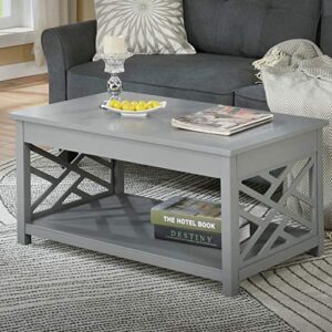 alaterre furniture coventry 36" w wood coffee table, gray