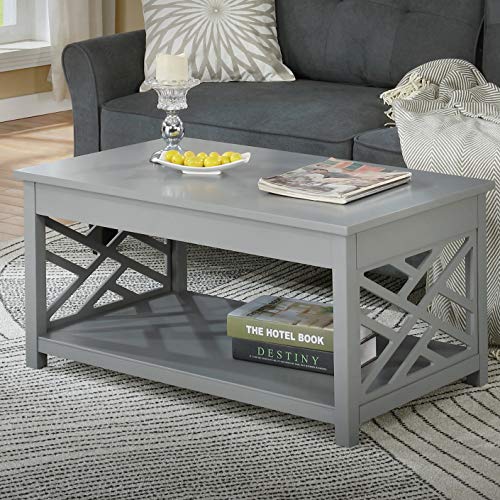 Alaterre Furniture Coventry 36" W Wood Coffee Table, Gray