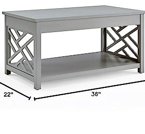 Alaterre Furniture Coventry 36" W Wood Coffee Table, Gray