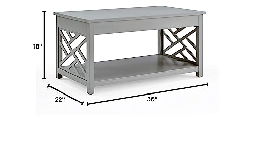 Alaterre Furniture Coventry 36" W Wood Coffee Table, Gray