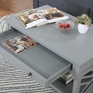 Alaterre Furniture Coventry 36" W Wood Coffee Table, Gray