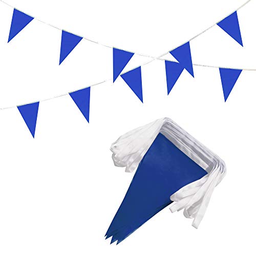 TSMD Solid Blue Pennant Banners Flags String DIY Bunting Flags,Party Decorations for Grand Opening,Kids Birthday,Party Events Celebration