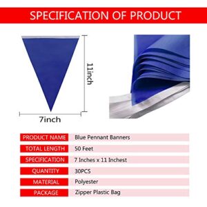 TSMD Solid Blue Pennant Banners Flags String DIY Bunting Flags,Party Decorations for Grand Opening,Kids Birthday,Party Events Celebration