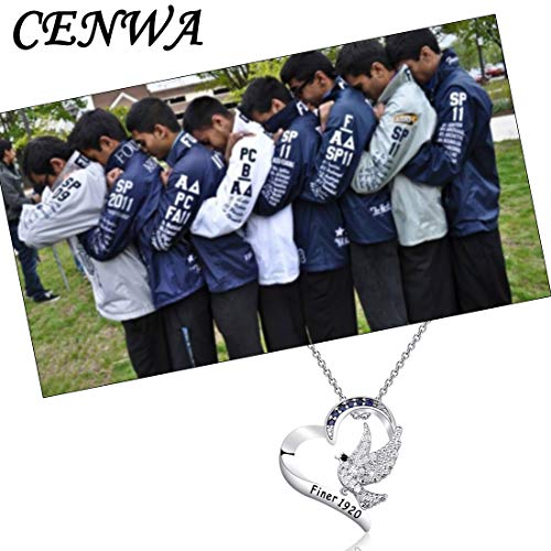 CENWA Dove Finer Women Rhinestone Necklace Zeta Greek Sorority Jewelry Gift for Finer Women (Dove Finer 1920 N S)