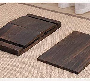 CHABUDAI Japanese Antique Tea Table Folding Legs Asian Floor Low Tea Table Wood (Middle: 68x35x28cm, ONE)