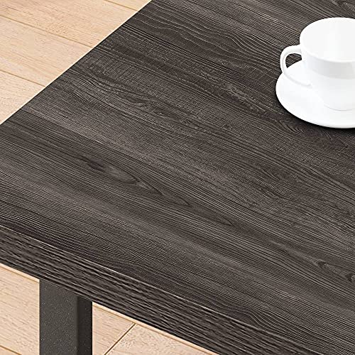 IBF Rustic Coffee Table, Wood and Metal Simple Industrial Modern Center Table, Minimalist Rectangle Wooden Farmhouse Cocktail Table for Living Room, Dark Gray Oak, 47 Inch