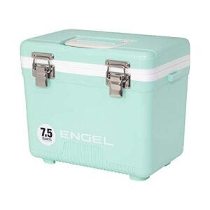 engel uc7 7.5qt leak-proof, air tight, drybox cooler and small hard shell lunchbox for men and women in seafoam