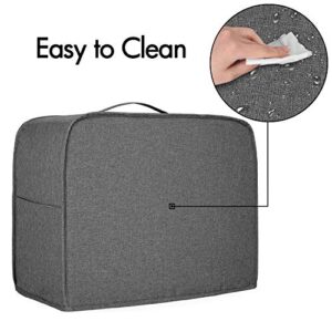 Yarwo Visible Sewing Machine Cover with Top Handle and Pockets, Heavy Duty Dust Cover for Most Standard Sewing Machines and Accessories, Gray