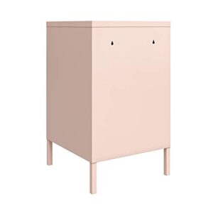 REALROOMS Shadwick 1 Door Metal Locker Style Livingroom End Table, Pink