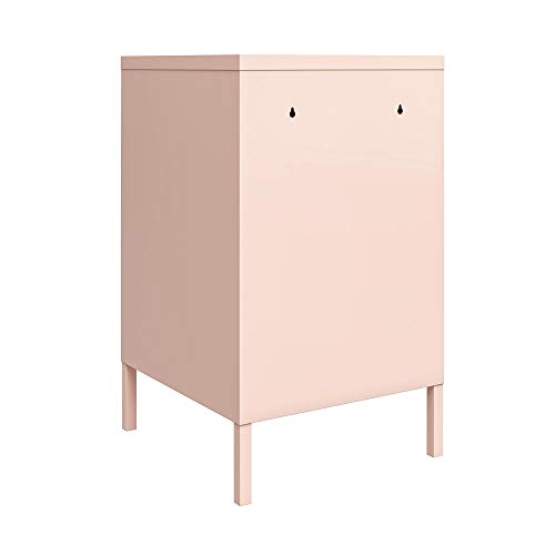 REALROOMS Shadwick 1 Door Metal Locker Style Livingroom End Table, Pink