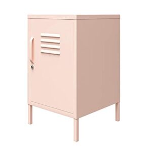 REALROOMS Shadwick 1 Door Metal Locker Style Livingroom End Table, Pink