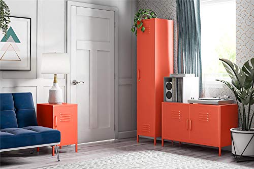 Novogratz Cache Metal Locker End Table, Orange