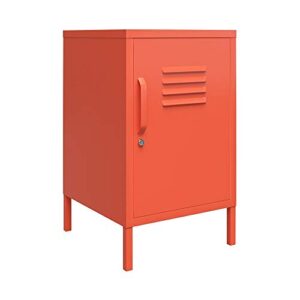 Novogratz Cache Metal Locker End Table, Orange