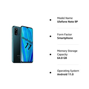 Ulefone Unlocked Smartphones Note 9P Android 11 Unlocked Cell Phones, Triple Rear Camera Triple Card Slots, 6.52" Waterdrop Full-Screen Dual SIM Phones, 4500mAh Global Bands, US Version - Green