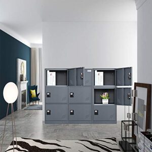 MECOLOR Vertical Single Tier Small Locker with Padlock latche 2 or 3 Compartment Storage for Employee,Home,Office,School,Kids (Dark Grey, P3V)