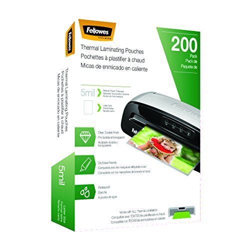 Fellowes Saturn 3i 125 Thermal Laminator Machine with Self-Adhesive Laminating Pouch Starter Kit, 12.5 inch & Thermal Laminating Pouches, Letter Size Sheets, 5mil 200pk, Clear (5743601)