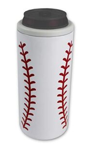 urbanifi baseball slim hard seltzer cooler insulated drink stainless steel double walled tumbler sleeve for 12 oz skinny can, water bottle or soda gifts (baseball)