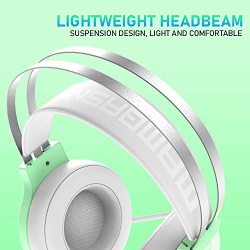 PS4 Headset Xbox One Headset Gaming Headset 3.5mm Stereo Wired Over-Head Gaming Headphone,RGB Rainbow Backlit,Headphone Stereo Surround Sound,Noise Canceling Microphone for PC,PS4,Xbox One(Green)