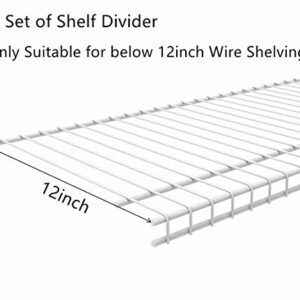 Kosiehouse Shelf Divider for Wire Shelving - Sturdy Wire Closet Shelf Divider Organizer and Storage Separator to Tidy Wardrobe Clothes