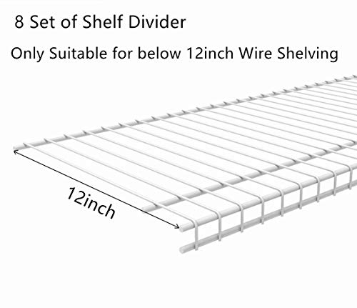 Kosiehouse Shelf Divider for Wire Shelving - Sturdy Wire Closet Shelf Divider Organizer and Storage Separator to Tidy Wardrobe Clothes