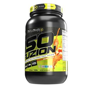 iso fuzion 100% whey isolate by scilabs nutrition | 28g non denatured protein powder, salted caramel flavor, 2lb
