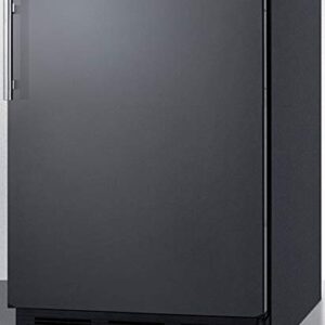 Summit CT663BKBI 24 Compact Refrigerator with 5.1 cu. ft. Capacity Adjustable Glass Shelves Dual Evaporator Reversible Door Adjustable Thermostat in Black