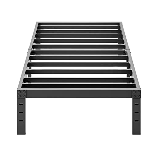 COMASACH Twin Size Bed Frame 14" High Heavy Duty Platform Bed Frame,Sturdy Steel Frame,Support up to 3500lbs,No Box Spring Needed,Noise-Free,Easy Assembly