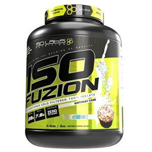 Iso Fuzion 100% Whey Isolate by Scilabs Nutrition | 28g Non Denatured Protein Powder, Birthday Cake Flavor, 4.4lb