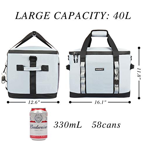 GARDRIT 16/30/60 Can Large Cooler Bag - Collapsible Insulated Lunch Box, Leakproof Cooler Bag Suitable for Camping, Picnic& Beach (39L)