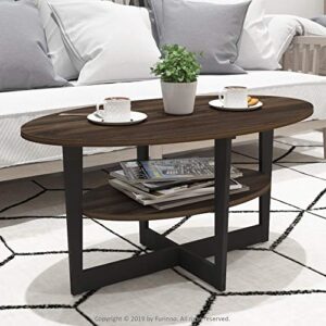 Furinno Coffee Table, 1-Pack, Columbia Walnut/Black