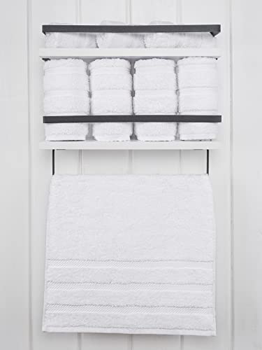 American Soft Linen Luxury Hand Towels, Hand Towel Set of 4, 100% Turkish Cotton Hand Towels for Bathroom, Hand Face Towels for Kitchen, White Hand Towel