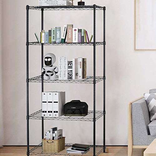 5 Tier Wire Shelving Unit 24’’x14’’x60’’ Metal Wire Shelf Multifunctional Steel Large Storage Racks Shelf Free Standing 150LBS Capacity of Each Layer for Kitchen,Living Room,Bathroom,Office