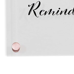 Clear, monthly Acrylic calendar for wall with Rose Gold mounting hardware. 18.5" x 23" x 0.2" wall mounted dry erase calendar.