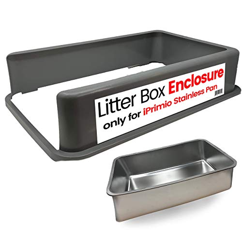 Stainless Steel Cat XL Litter Non-Stick Box and Pan Enclosure - Pan and Enclosure for Kitty Cats Litter, Rust Resistant, Non Stick