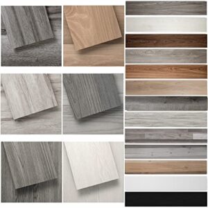 lucida surfaces luxury vinyl floor tiles-peel & stick adhesive flooring for diy installation-5 sample wood-look planks-6 inch x 12 inch