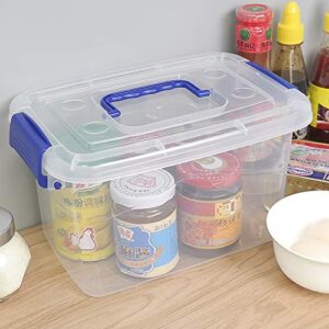 Obstnny Set of 6 Plastic Bins with Lid for Storage, 5 L Small Latching Containers for Organizing