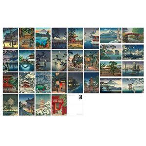 beautiful art postcards set of 30 tsuchiya koitsu post card variety pack famous painting scenery,4 x 6 inches