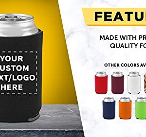 Can Coolers - 100 pack - Customizable Text, Logo - 4mm Collapsible Beer Holders To Keep Your Beer Cold - Insulated Cans Holder - Black