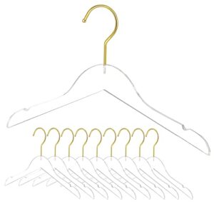 10 pack clear acrylic children's hangers kids hanger baby toddler infant-hangers clear premium hangers for kids clothes closet (clear)